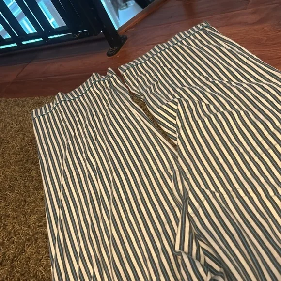 DKNY Blue Green Striped Sleep Pants Size Medium